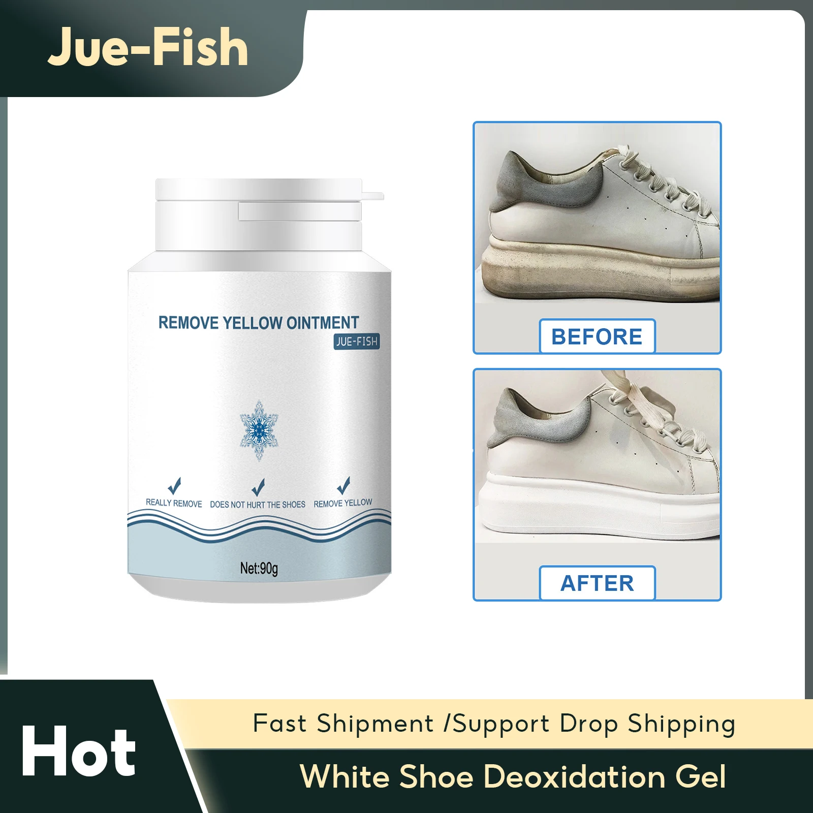 

White Shoes Cleaning Gel Stain Yellow Edge Removal Deoxidizer Shoes Whitening Polishing Water Free Sneaker Decontaminate Cleaner