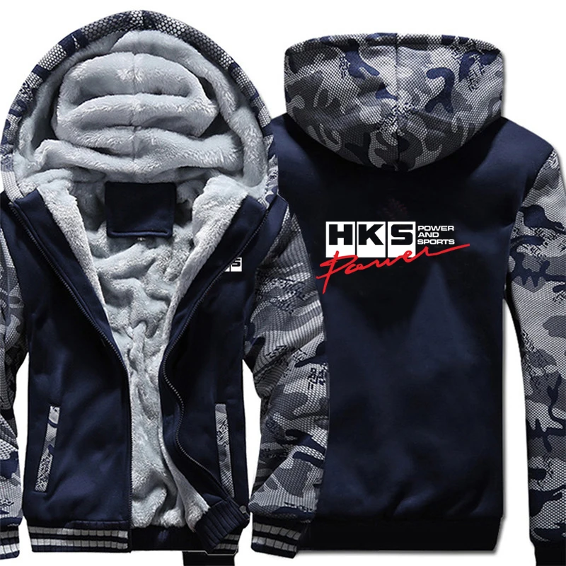 HKS Power and Sports Hoodies Men Streetwear Coat Wool Liner Jacket HKS Sweatshirts Warm Hoody 2
