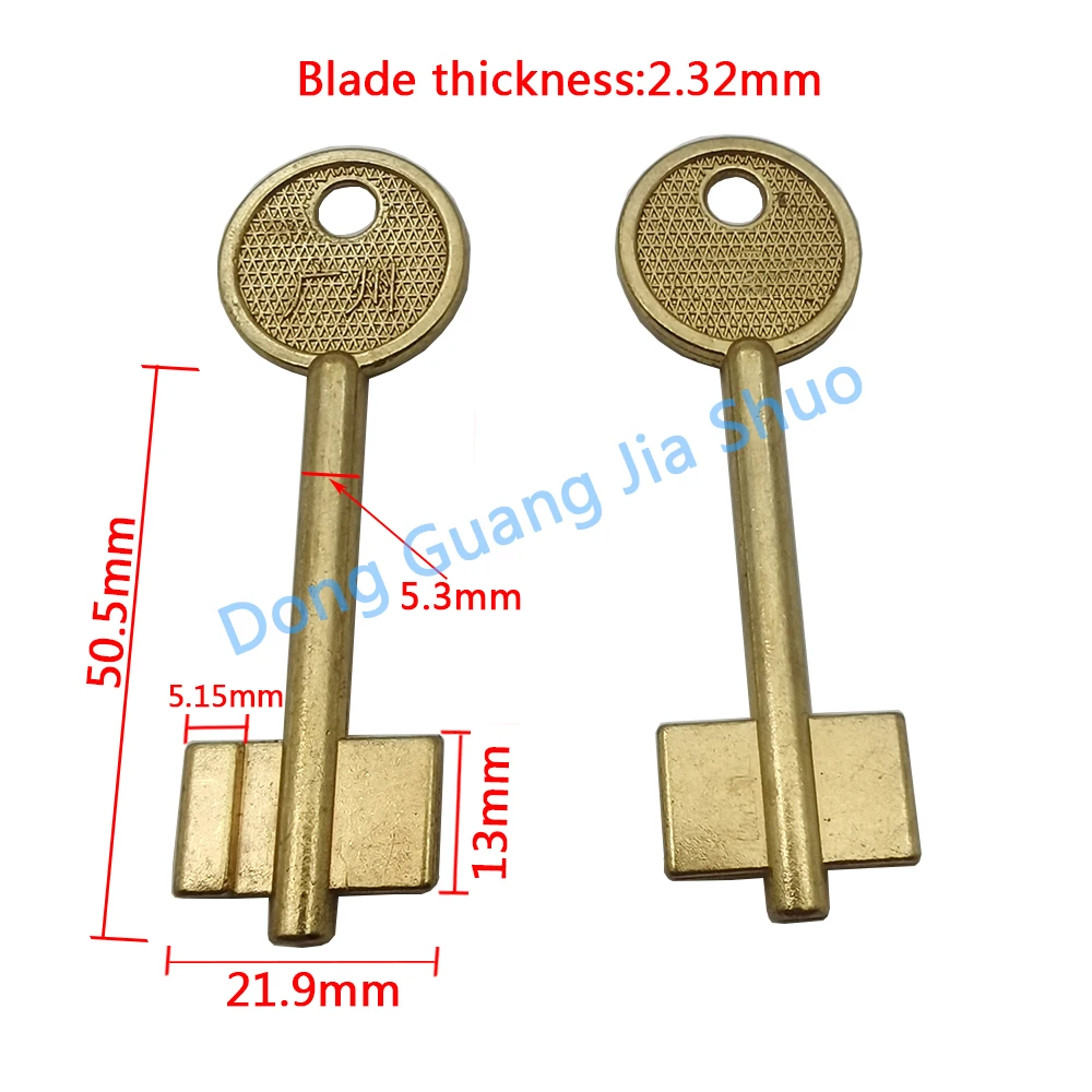 Key Embryo of Irregular Safe JS 2363 New Double Flagpole Key BRASS Blanks for Locksmith
