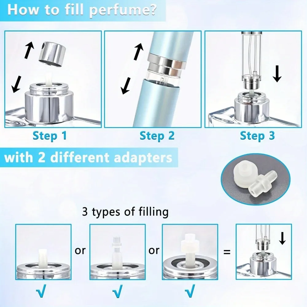 Refillable Perfume Spray Travel Bottle 3-piece Set 5ml Leak-proof Luxury Travel Perfume Bottle, Portable Sprayer