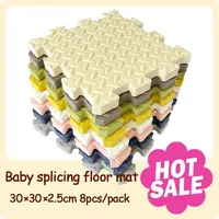2.5CM Thick 30×30 Solid Color Baby Children's Room Game Mat Carpet Playing Activity Gym Mat Puzzle Environmental Protection Mat 1