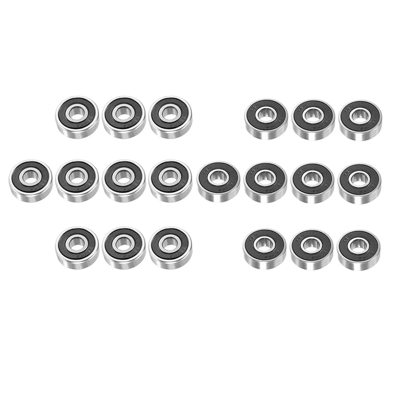 

20Pcs Double Sealed Miniature Deep Groove Ball Bearing :10Pcs 629-2RS 9Mmx26mmx8mm & 10Pcs 628RS 8Mmx24mmx8mm