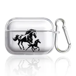 Clear Earphone Case Cover with Horse Design - Airpods Pro (Mix01)