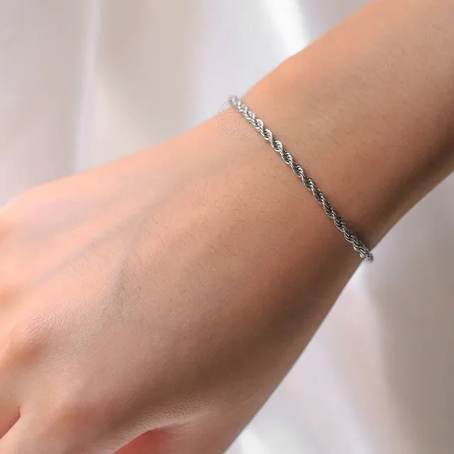 Stainless Steel Twisted Rope Chain Bracelets Adjustable for Men Women - Image 3