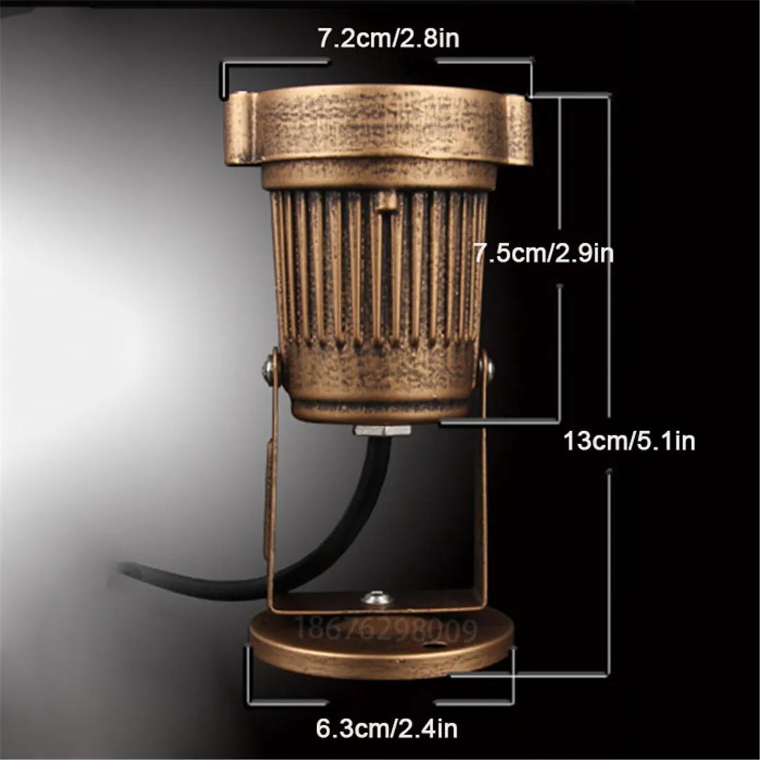 Vintage 3W LED Landscape Lights Cast-Aluminum Waterproof Outdoor Rustic Spotlights for Walls Trees Flags Bronze Garden Lights 2
