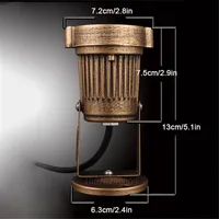 Vintage 3W LED Landscape Lights Cast-Aluminum Waterproof Outdoor Rustic Spotlights for Walls Trees Flags Bronze Garden Lights 2