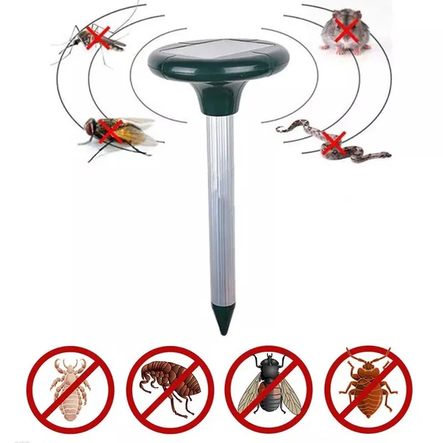 Napelemes Ultrahangos Sonic Egér Mólkártya Rágcsáló Udvari Led -Es Lámpatest Kültéri Lámpa Udvar Kertje - Image 5