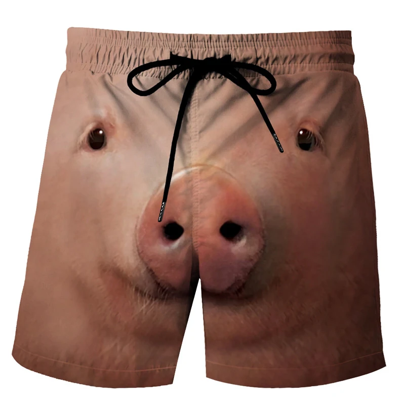 Funny Ducks Beach Shorts Animals Pig Monkey 3D Print Men\'s Sports Casual Board Shorts Fashion Joggers Short Pants Kids Trousers