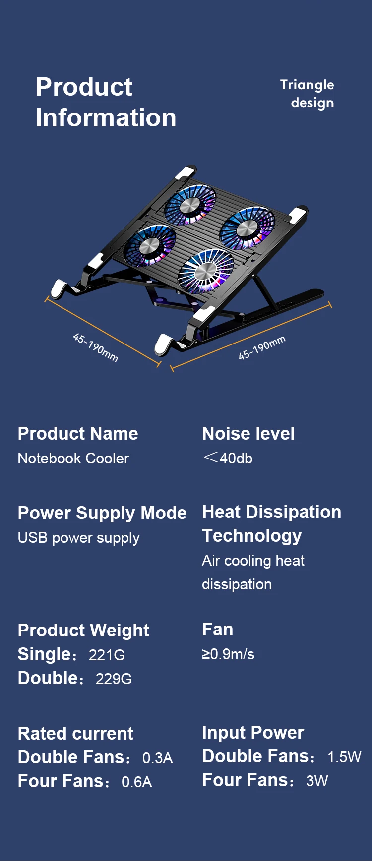ICE COOREL Laptop Cooler Splicing Stable Foldable Notebook Riser Portable Tablet Stand 7 Gears Adjustable Laptop Cooling Pads