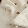 Cotton Muslin Baby Blanket Newborn 6 Layer Gauze Stroller Blanket Bear Embroidery Kids Sleeping Blanket Bedding Baby Item 5