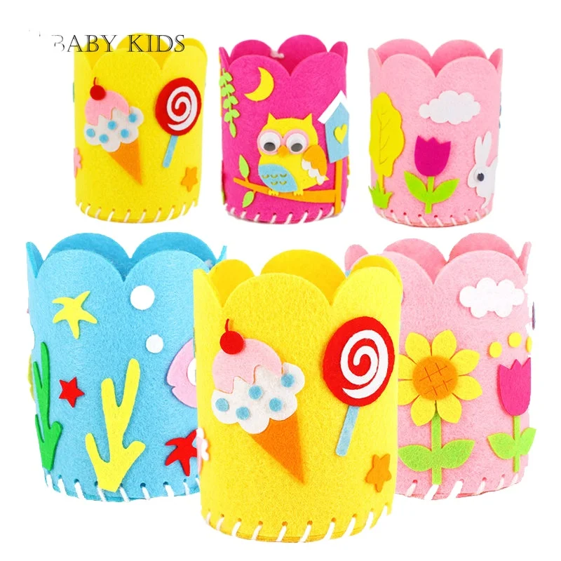 

Kids DIY Craft Pencil Holder Educational Toys for Children Creative Handwork Pen Container Arts and Crafts Toys Gifts