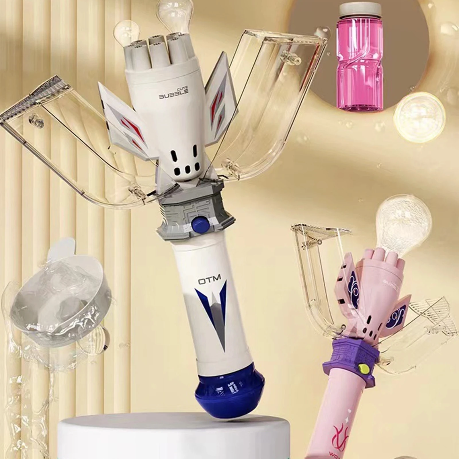 

Anime Style Transformer Henshin Bubble Machine Bubble Wand Blower Handheld Bubble Stick Lighting Sound Creative Bubble Gun Toy
