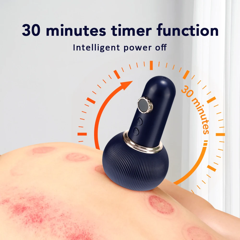 Electric Meridian Brush/Scraping Cupping Massager, Lymphatic Drainage,Heating Gu
