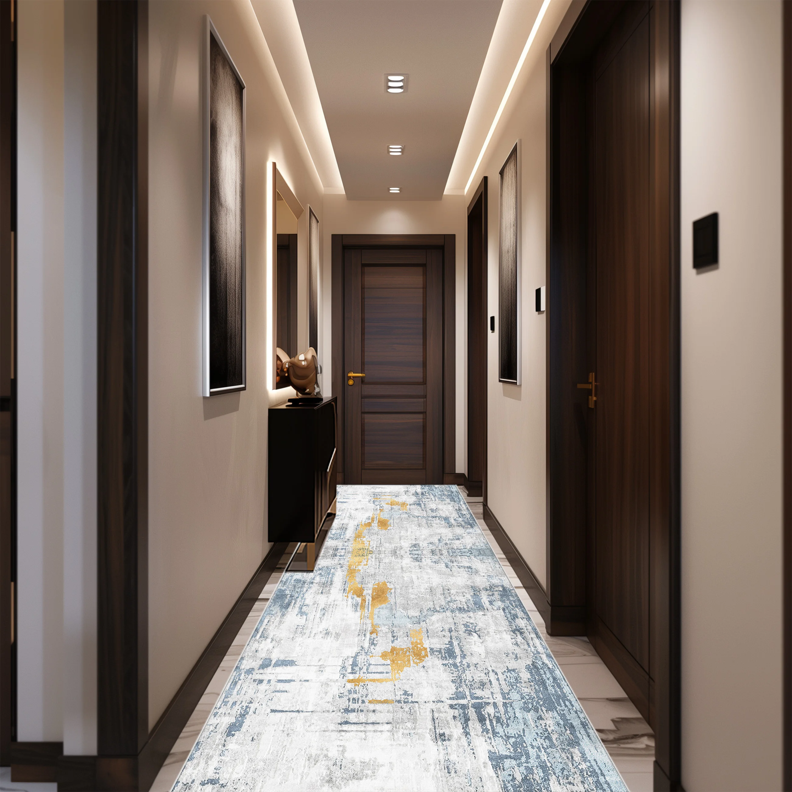Abstract Style Corridor Carpet Hotel Decoration Hall Runner Antiskid Long Hallway Area Rugs Ins Porch Entry Doormat Customizable 4
