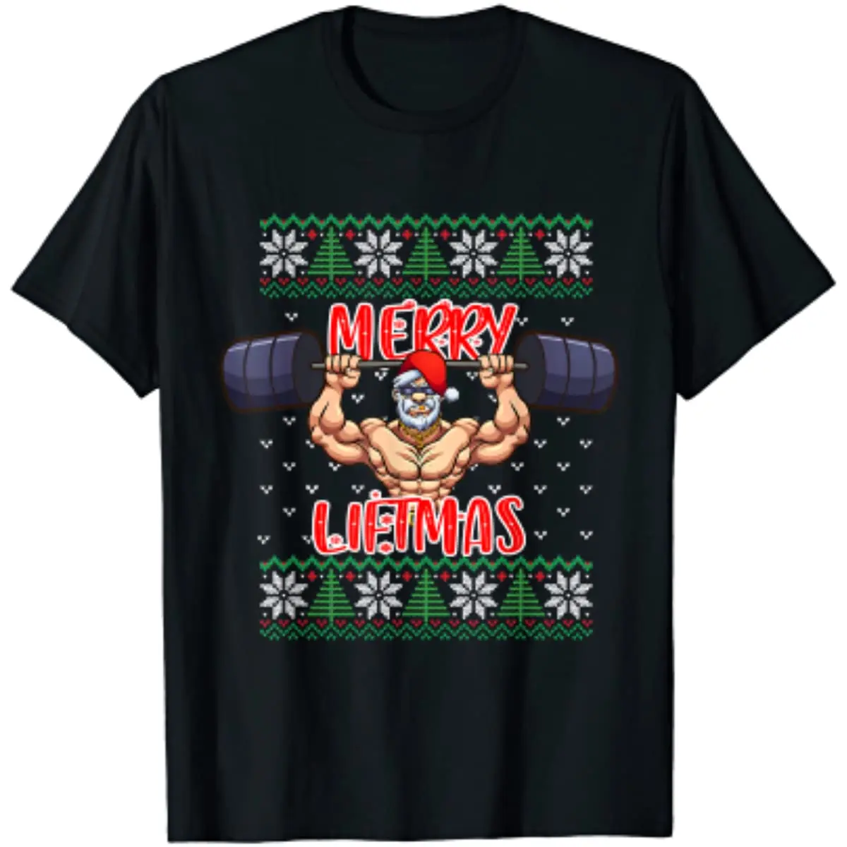 

Merry Liftmas Ugly Christmas Sweater Santa Claus Gym Workout Men T-Shirt Short Sleeve Casual Summer Boys T-Shirts