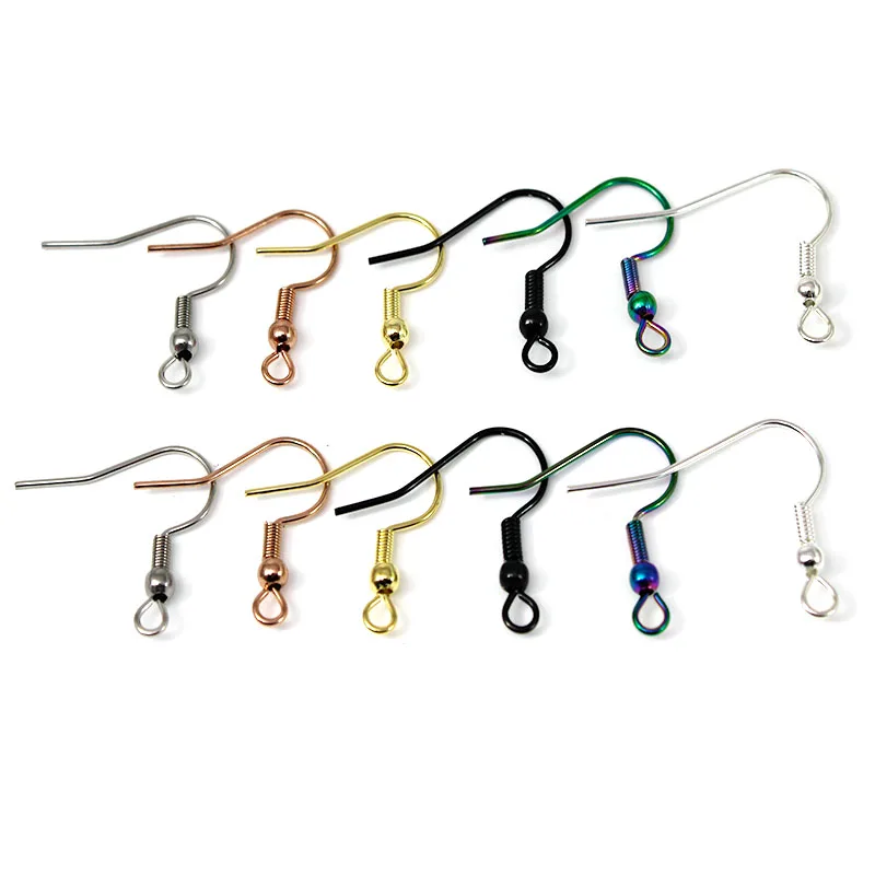 50 Stücke 19x20mm Edelstahl Ohrringe Haken Großhandel Ohr Drähte Hypoallergen Ohrring Drähte Schwarz Farbe Ohrringe Erkenntnisse DIY