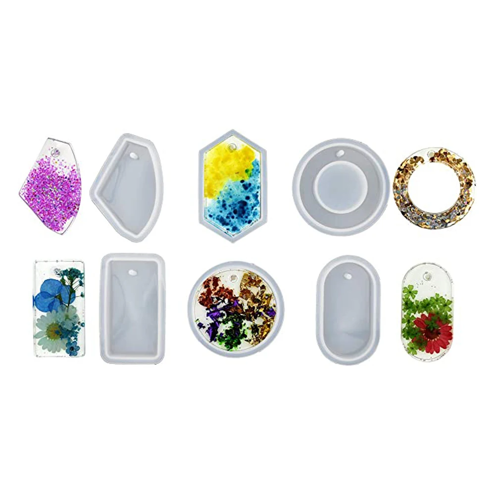 Heart Gem 3D Epoxy Resin Silicone Mold Car Decoration Tag DIY Jewelry Necklace Earrings Keychain Pendants Craft Hand Making Set