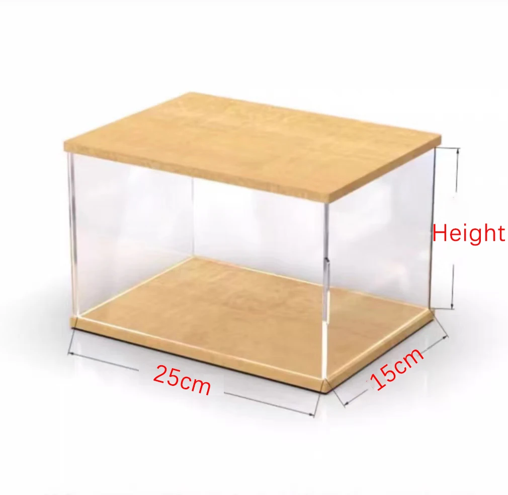 thumbnail image 1 of Vitrina de acrílico transparente con puerta, caja a prueba de polvo ensamblable para figuras de acción y modelos de automóviles, organizador de escritorio apilable, 1 of 5
