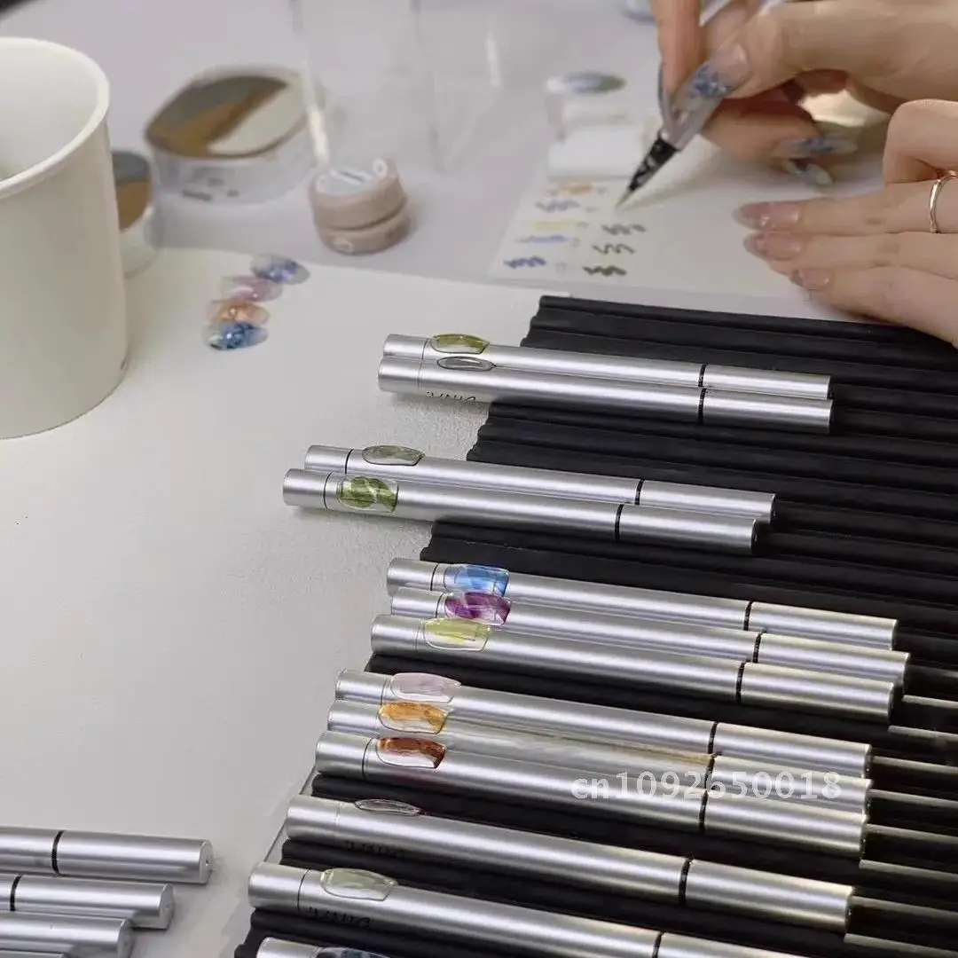 Dinagel 1-18 Color Nail Art Drawing Graffiti Pen Blooming Smoke Manicure Brush Painting Nail Drawing Pen DIY Tool