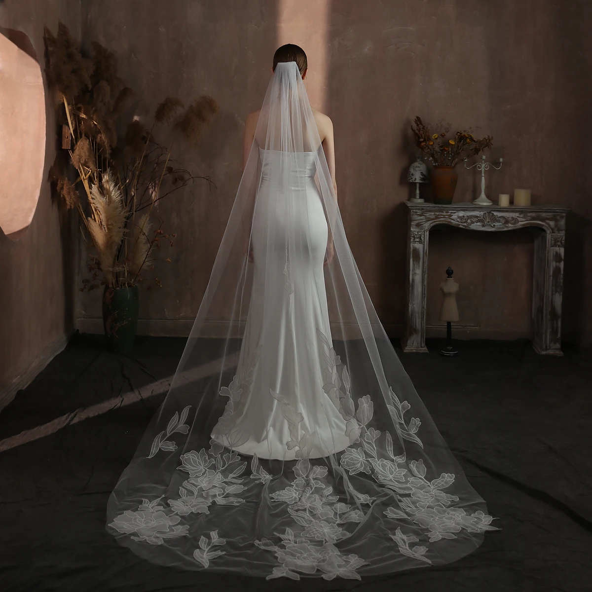 v337-luxurious-wedding-bridal-cathedral-veil-soft-tulle-embroidered-lace-decor-long-train-white-handmade-brides-royal-veil