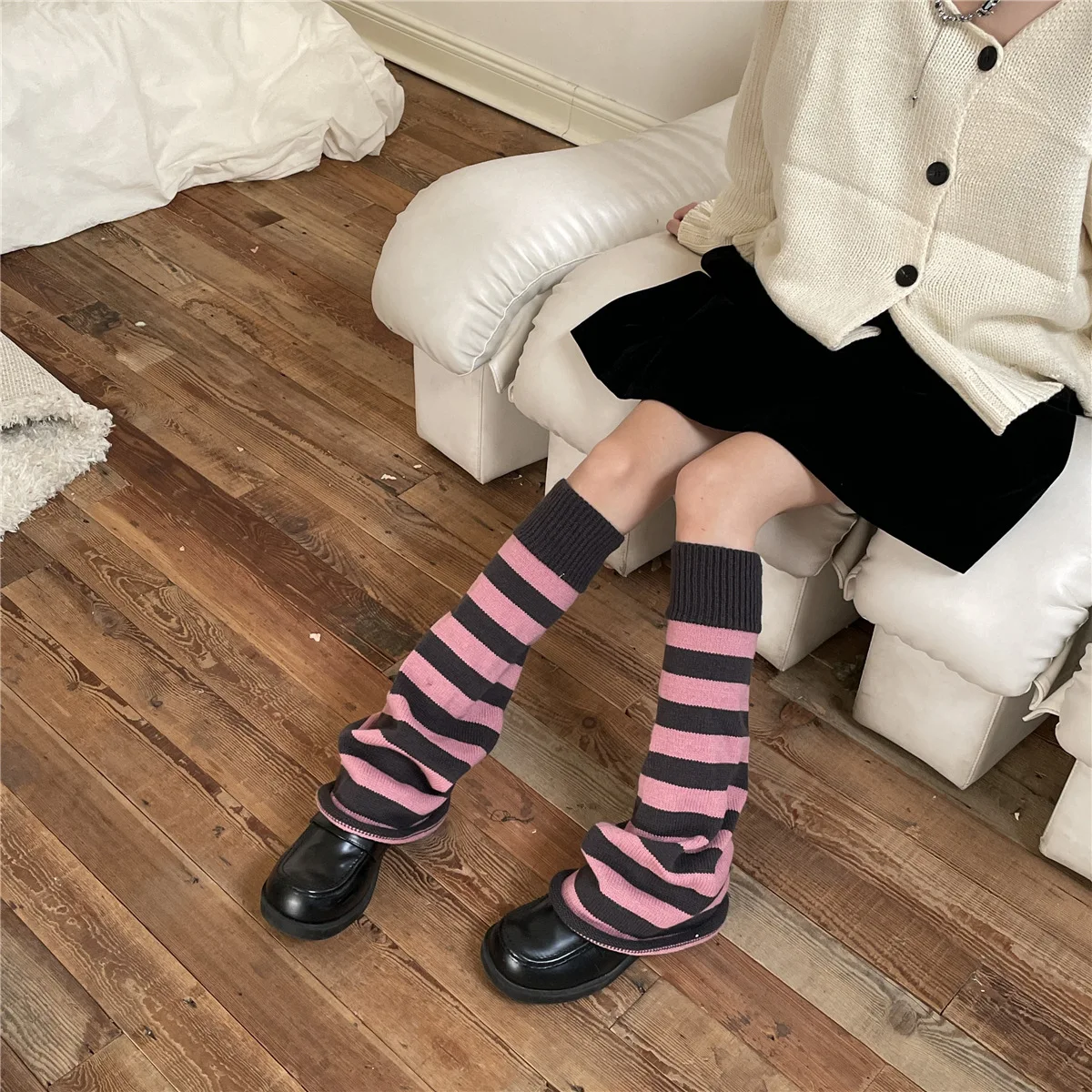 Couvre-jambes tricoté de Style japonais, chaussettes de protection de  Ballet à volants, chauffe-jambes à nœud Punk pour filles – acheter les  meilleurs