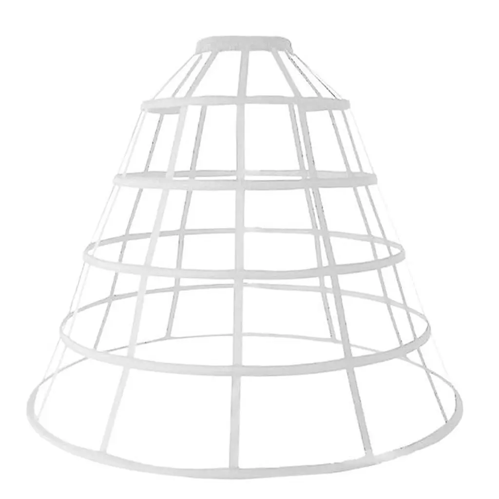 

Womens Hollow Out Caged 5-Hoop Petticoat Skirt Wedding Bridal Dress Cosplay Pannier Crinoline Underskirt Slip