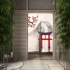 Japanese Style Ink Painting Door Curtain Tradition Retro Fuji Mountain Cherry Blossom Bedroom Partition Kithchen Divider Curtain 2
