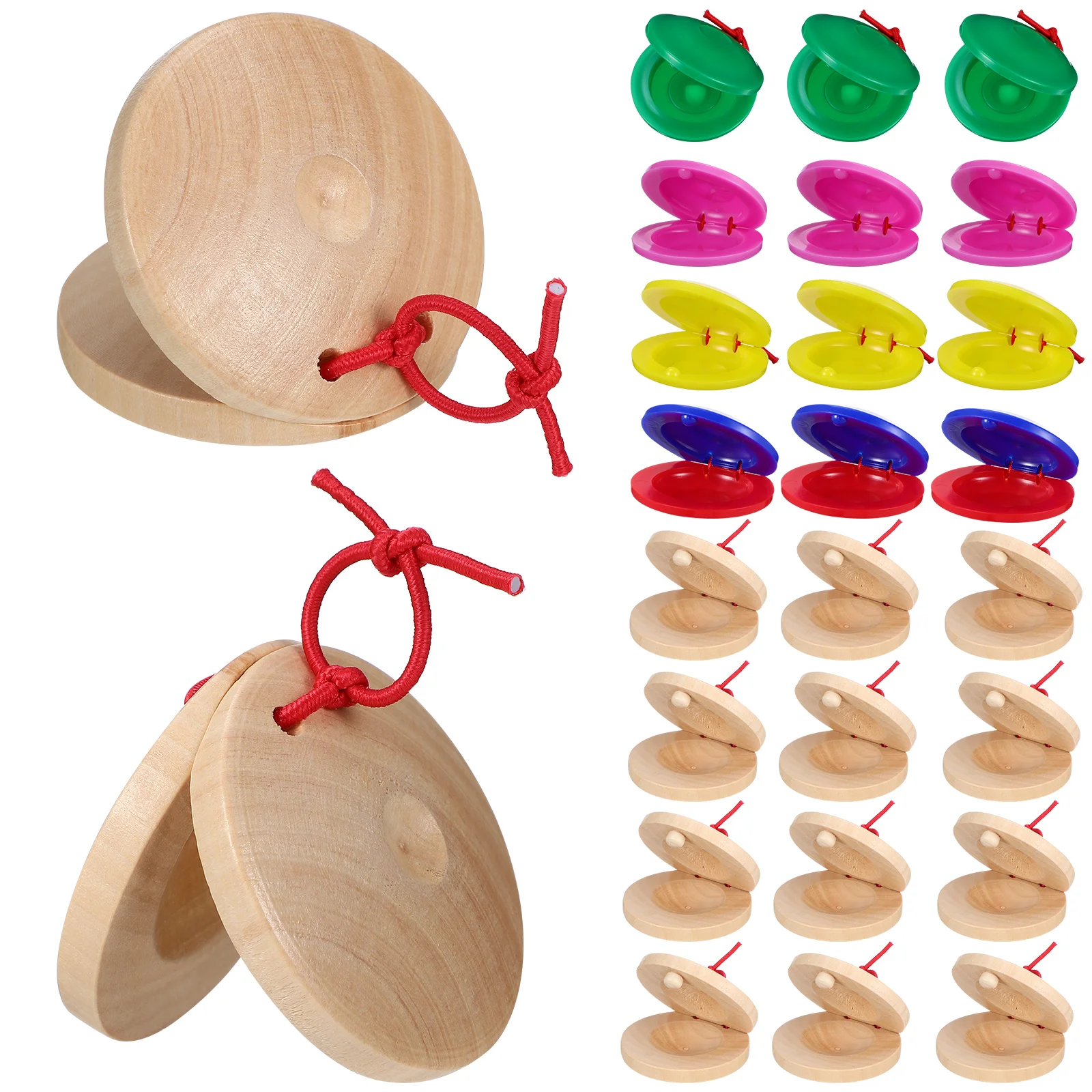 

Castanets Castanet Wood Finger Toy Musical Instruments Baby Kids Wooden Mute Flamenco Drum Tom Floor Plastic Clappers Toddler