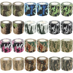 24 Rolls Elastic Bandage Tape Army Outdoor Hunting Camouflage Stealth Tape Wrap Durable Self Adhesive Bandage