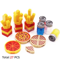 Mini Food Building Blocks Toy Set - Kitchen Accessories with Burger, Pizza, Fries, Cake, and More (27PCS Foods Set)