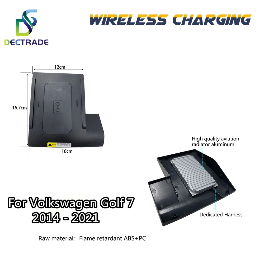DECTRADE 15W QI Wireless Charger Car Center Console Phone Fast