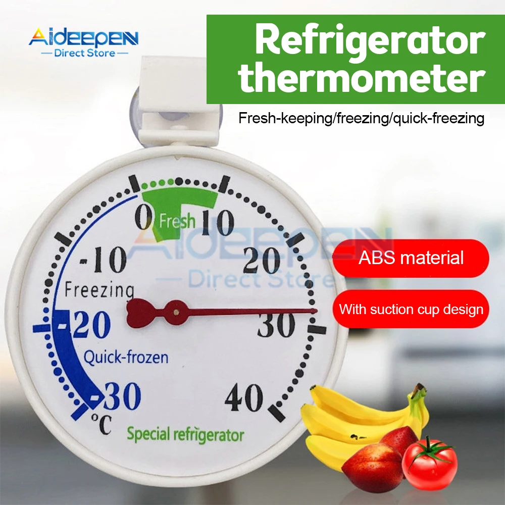 Mini Fridge Refrigeration Temperature Gauge Measurement Tools Circular Thermometer Refrigerator Freezer Thermometer -30~40℃