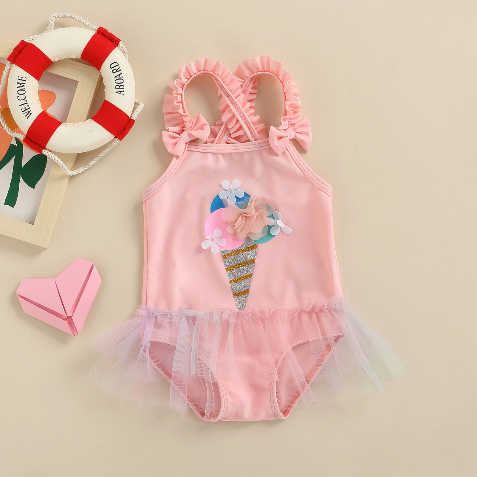 & Baby traje de baño para bebé nacido, bañador Floral de helado, ropa de playa de verano, trajes de baño, D35|Trajes de baño| - AliExpress