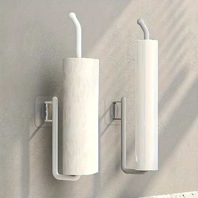 Porte-serviettes en papier de cuisine sans poinçon, porte-rouleau de papier toilette, porte-serviettes mural, accessoires de cuisine et de salle de bains 2