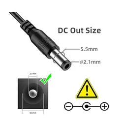 Universal 24V Power Supply Adapter with EU Plug - 0.5A AC to DC Charger Cord - EU (EU PLUG)