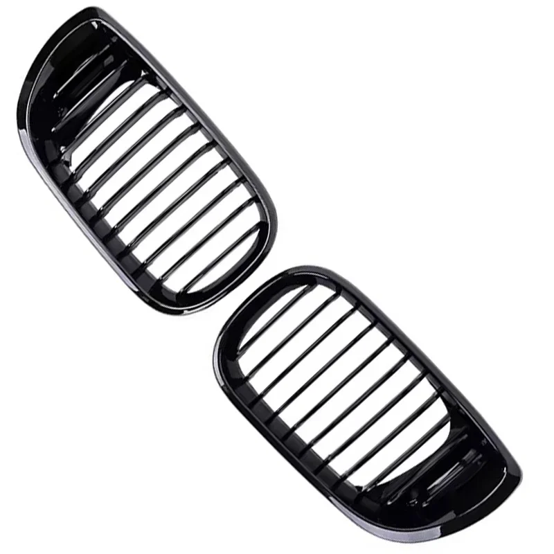 Car Front Kidney Grill Gloss Black Single Slat Hood Grille Racing Grills for BMW 3 Series E46 4 Door 2002-2005 Car Replacement