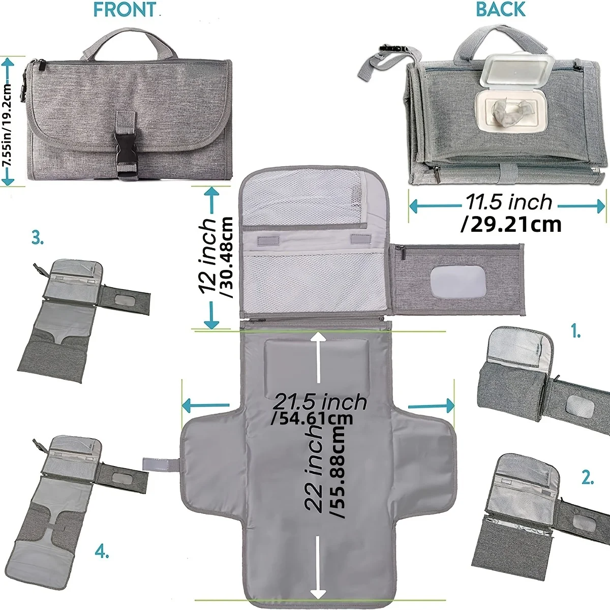 The Ultimate Baby Changing Mat & Stroller Hanging Basket: Super Family Baby Cart Storage Bag & Diaper Storage Bag