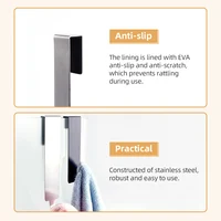 ห้องน้ําประตู Hook สแตนเลส S-Shape ผู้ถือแขวนประตูกระจกชั้นวางผ้าเช็ดตัวอุปกรณ์ห้องน้ํา 3