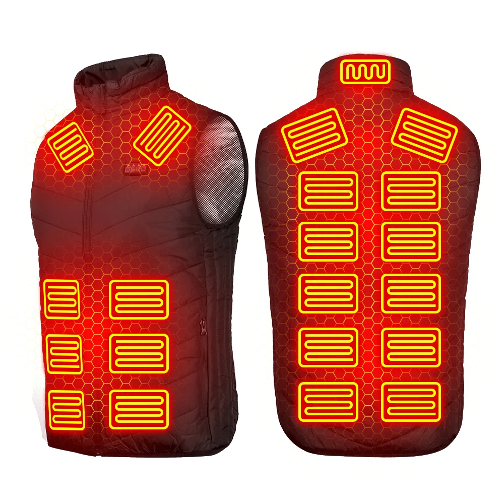 21 Areas Heated Vest Hunting Skiing Heated Jacket Men Cycling Frost Jacket USB Powered Winter Padded heated jacket