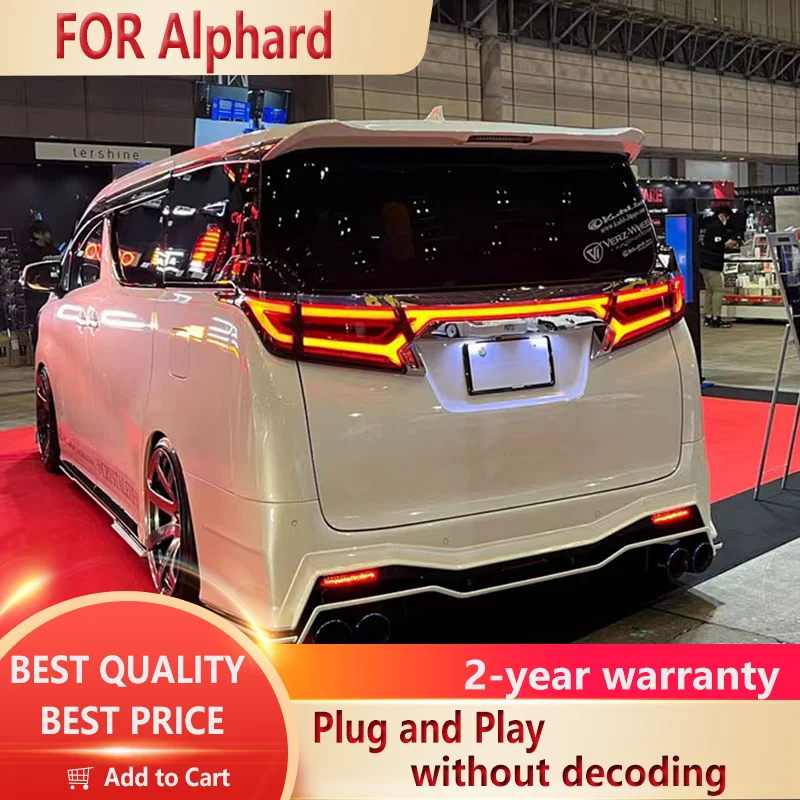 

for the 2015-2023 Toyota Alphard Vellfire LED taillight assembly modification with dynamic running water taillights