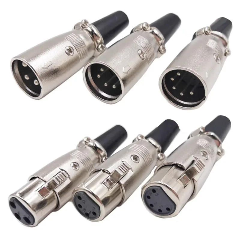 5/20PCS XLR head microphone plug Japanese style faucet J3P Canon 3Pin 4Pin 5Pin balanced male and female head socket Connector
