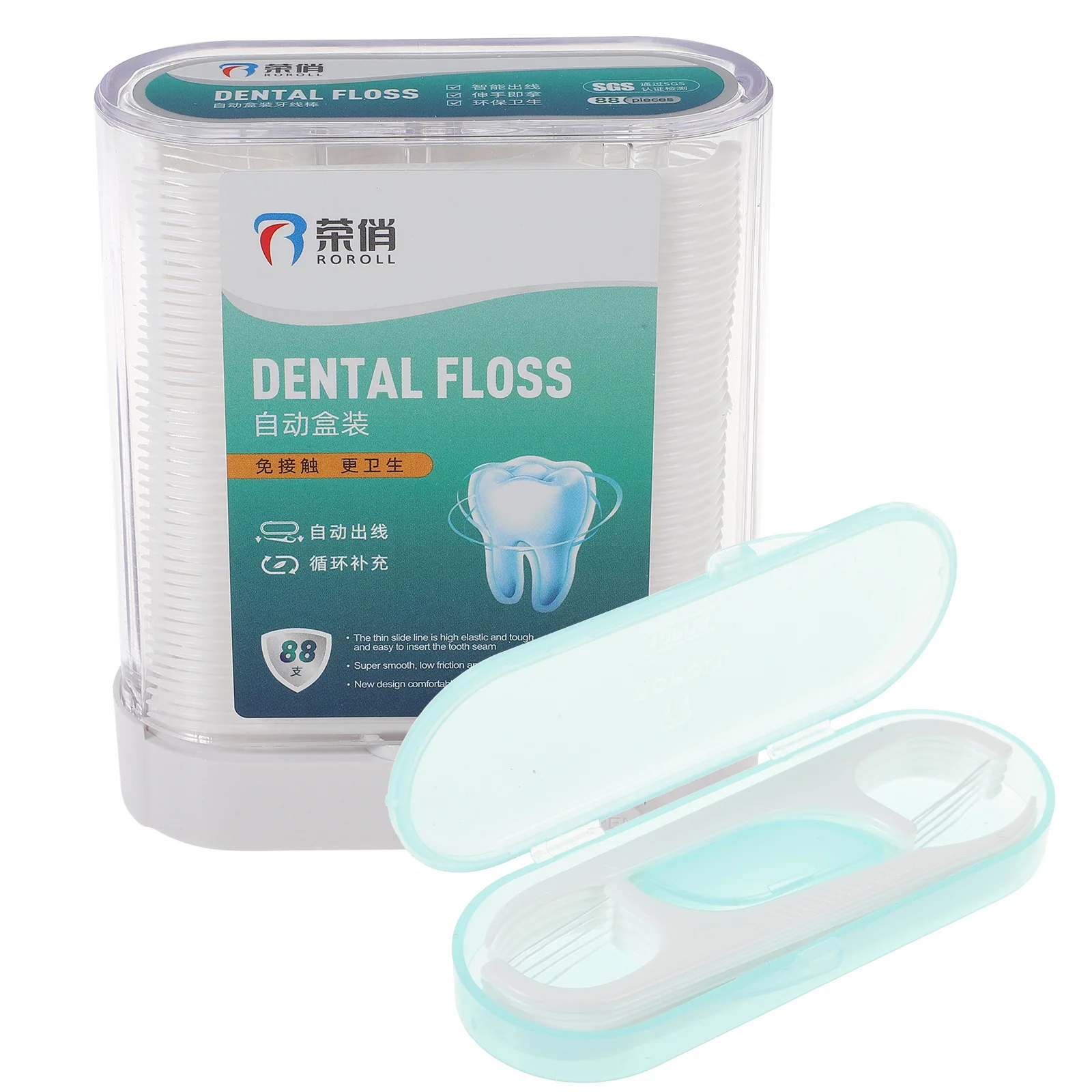 

2 Boxes Bulk Automatic Boxed Dental Floss Toddler Black Stand -up Flossers Holder Pp Compact Teeth Flosses Plastic Container