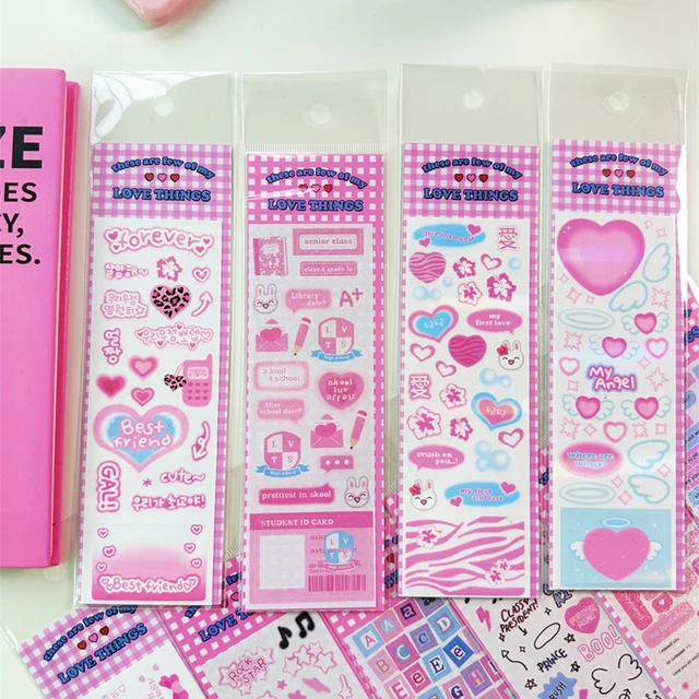 Aesthetic Ins Love Stickers for Scrapbooking, Korean Stationery