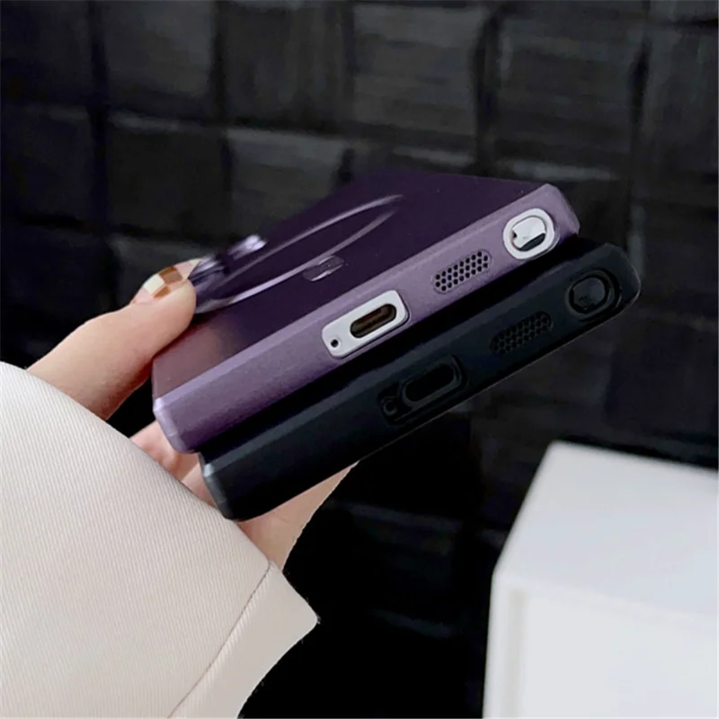 Magsafe-Compatible Magnetic Wireless Charging Case with Glass Lens & Soft Silicone Cover
