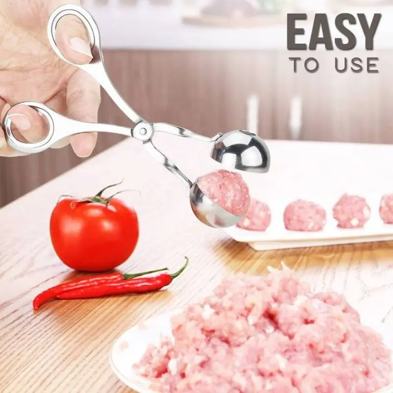 Non-Stick Meatball Maker Mold Kitchen Utensil Spoon Stainless Steel Stuffed Meatball Clip DIY Meat Rice Ball Maker Cooking Tools meatball maker
