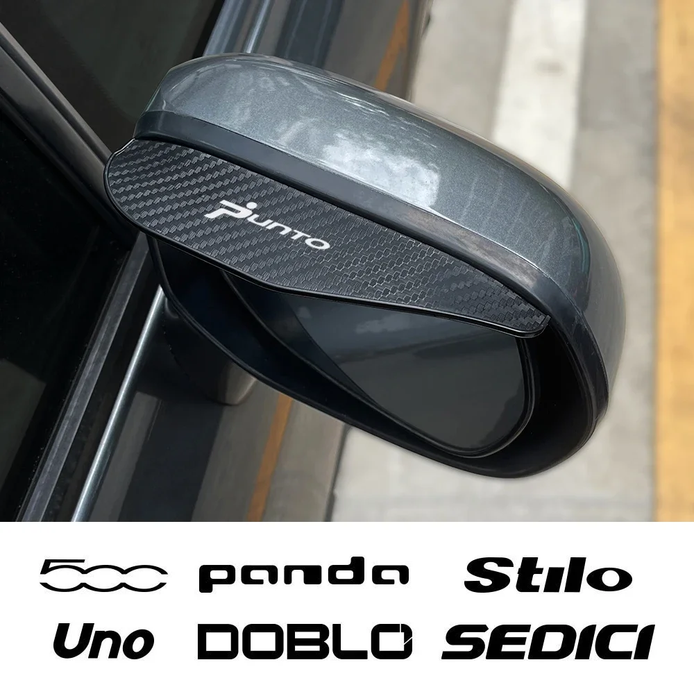 Auto Rearview Mirror Cover Accessories 2Pcs for Fiat Toro Uno Stilo 500 Cronos Panda Doblo Ducato Sedici Punto Albea 124Spider