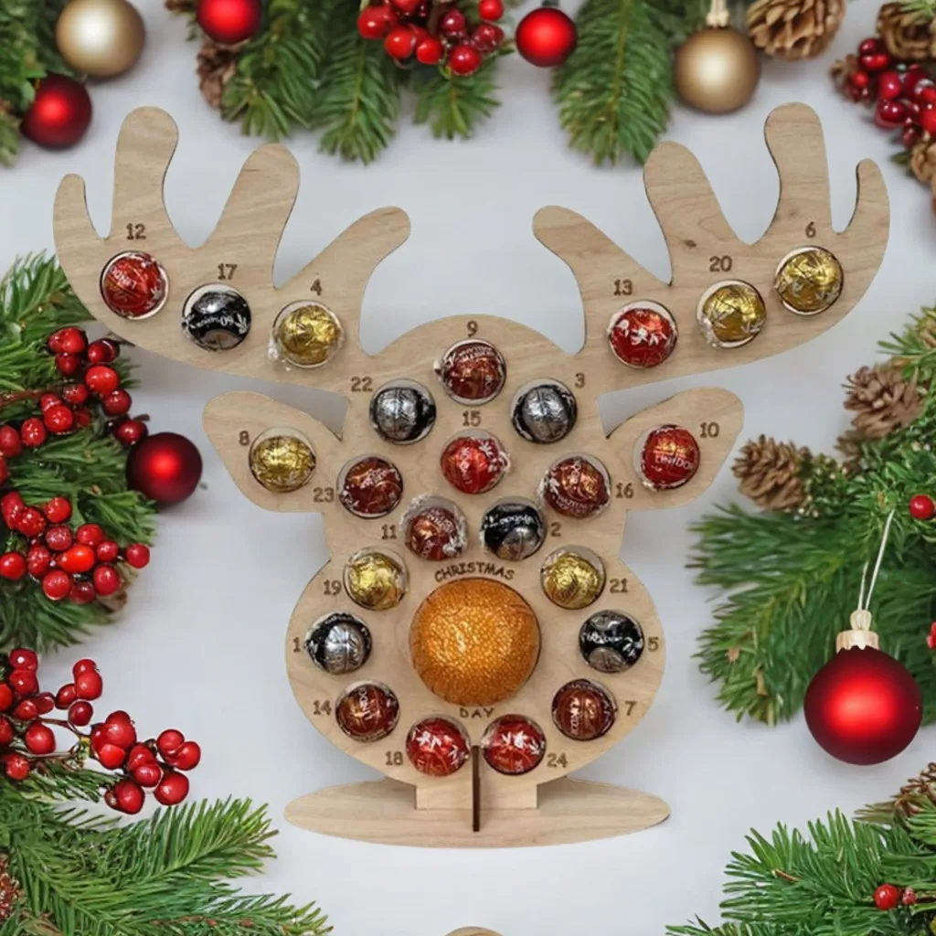 Wooden Chocolate Display Rack Christmas Party Chocolate Rack 24 Days Advent Calendar Creative Wedding Party Candy Supplies