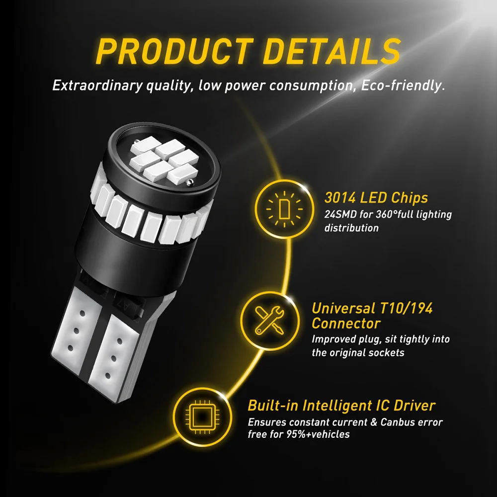 2Pcs ڵ ȣ  T10 W5W LED  12V ڵ ڹ 168 194 LED   Ŀ Fiesta Mondeo ޸ W204 W211 W176 BMW