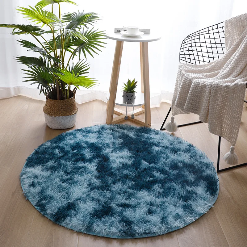 

Round tie-dyed carpet, living room, study, coffee table, floor mat, ins style, bedroom, tatami rug