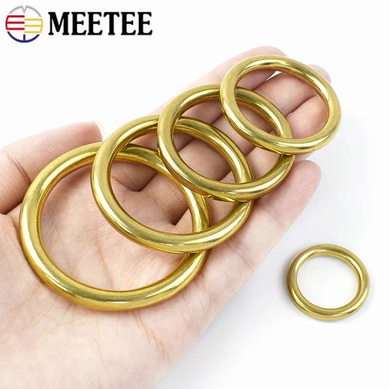 2/5개 8-51mm 황동 O링 버클 심리스 링 루프 훅 가방끈, 개 목줄 연결 고리, 열쇠고리 액세서리